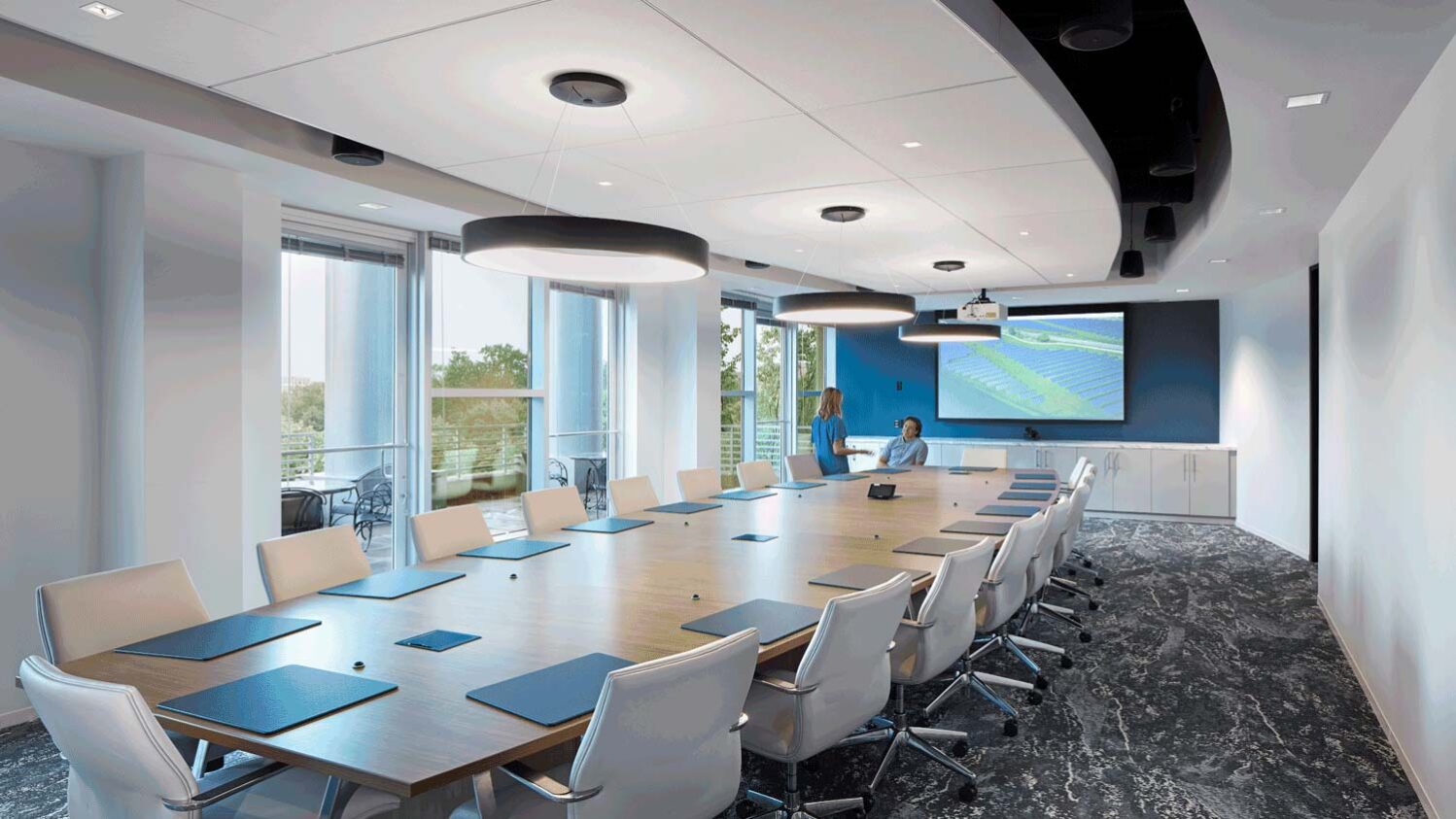 Pendant lights installed at Cogentrix Energy in Charlotte, NC